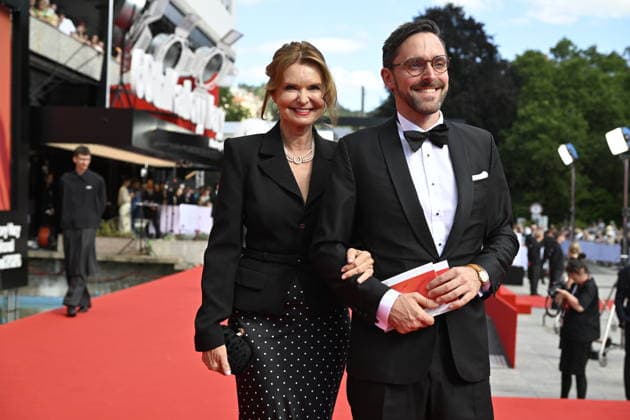 The final day of the 60th Karlovy Vary International Film Festival, on July 11, 2026. From left, Theatre manager Hana Hermankova and Czech actor Karel Hermanek Jr. (CTKxPhoto KaterinaxSulova) CTKPhotoP2026071103720  CTKPhotoP2026071103720