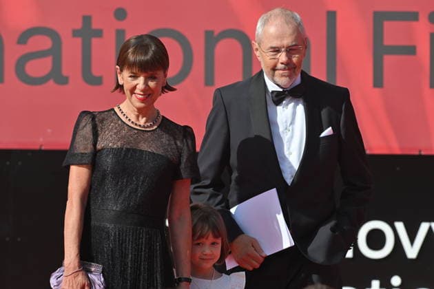 The final day of the 60th Karlovy Vary International Film Festival, on July 11, 2026. Archaeologist Andrea Bartoskova, left, and moderator Marek Eben. (CTKxPhoto SlavomirxKubes) CTKPhotoP2026071103761  CTKPhotoP2026071103761