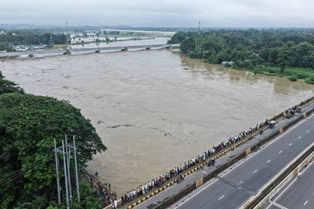 July 11, 2026, Satkania, Chattogram, Bangladesh: July 11, 2026 Ã¢â‚¬ Satkania, Chattogram, Bangladesh: An aerial view shows the swollen Sangu River flowing beneath bridges in Satkania after days of relentless monsoon rainfall. Severe floods across Chattogram Division have killed at least 39 people and affected more than 928,000, inundating communities, roads and cropland. Satkania Bangladesh - ZUMAh178 20260711_zip_h178_088 Copyright: xMuhammadxAmdadxHossainx