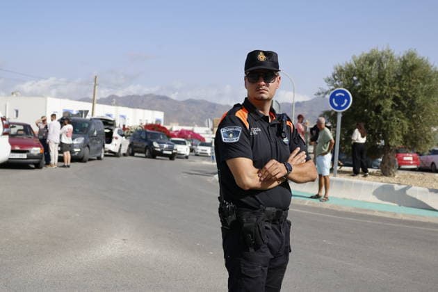 Deadly wildfire scorches Almeria province in Spain LOS GALLARDOS, SPAIN - JULY 11: Emergency operations continue near Bedar as security forces restrict access to the wildfire-affected area and direct local residents away from danger in Almeria province, Spain, on July 11, 2026. Firefighters, supported by helicopters and other emergency teams, carry out containment, surveillance and recovery operations across the burned landscape, while roads leading toward the fire zone remain under security control. Improved weather conditions helped crews gain the upper hand over the blaze and intensify efforts to prevent it from spreading further. The wildfire killed at least 12 people and burned about 6,600 hectares of forest, farmland and surrounding r  Copyright: x2026xAnadoluxPabloxMiranzox