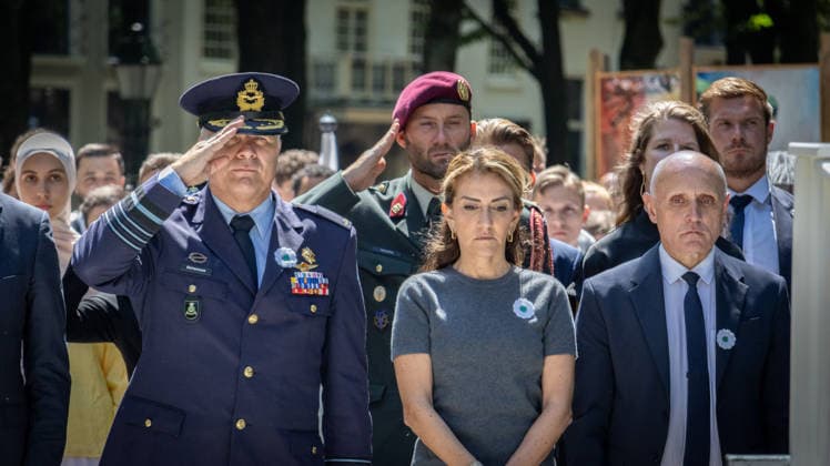 Srebrenica genocide victims commemorated on 31st anniversary in The Hague THE HAGUE, NETHERLANDS - JULY 11: Hundreds of attendees, including Dutch Defense Minister Dilan Yesilgoz (C), Mayor of The Hague Jan van Zanen, Dutch Chief of Defense Onno Eichelsheim (L), Denk Party MP Dogukan Ergin, and various diplomats, gather for an 11-kilometer symbolic Peace March held in memory of the 1995 Srebrenica genocide victims on its 31st anniversary, in The Hague, Netherlands, on July 11, 2026. Abdullah Asiran Anadolu The Hague Netherlands. Editorial use only. Please get in touch for any other usage.  Copyright: x2026xAnadoluxAbdullahxAsiranx