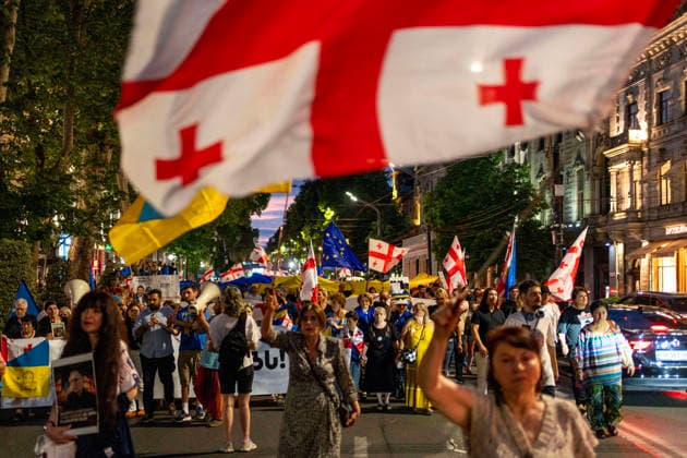 July 11, 2026, Tbilisi, Georgia: Protesters mark 591st day of anti-government rally in Tbilisi, Georgia. Tbilisi Georgia - ZUMAz174 20260711_zip_z174_005 Copyright: xMoexZoyarix