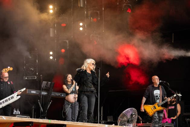 11.07.2026, Locarno, Piazza Grande, Moon and Stars 2026 Locarno: Kim Wilde, Steve Power (Keyboards), Scarlett Wilde (backing vocals), Kim Wilde (lead vocals) and Ricky Wilde (keyboards, guitar, backing vocals) Locarno Piazza Grande Ticino Switzerland *** July 11, 2026, Locarno, Piazza Grande, Moon and Stars 2026 Locarno: Kim Wilde, Steve Power (keyboards), Scarlett Wilde (backing vocals), Kim Wilde (lead vocals), and Ricky Wilde (keyboards, guitar, backing vocals); Locarno, Piazza Grande, Ticino, Switzerland Copyright: xJustPictures.ch FrancescoxMinghettix 1079644512st