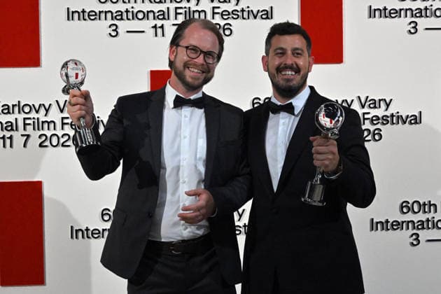 The final day of the 60th Karlovy Vary International Film Festival, on July 11, 2026. Director s Award and Special Jury Prize: Mads Mengel (left) for film The Guest. On the right side is producer Victor Cunha. (CTKxPhoto SlavomirxKubes) CTKPhotoP2026071105197  CTKPhotoP2026071105197