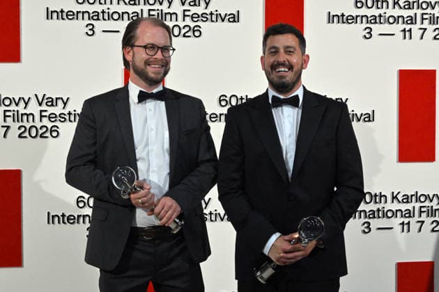 The final day of the 60th Karlovy Vary International Film Festival, on July 11, 2026. Director s Award and Special Jury Prize: Mads Mengel (left) for film The Guest. On the right side is producer Victor Cunha. (CTKxPhoto SlavomirxKubes) CTKPhotoP2026071105201  CTKPhotoP2026071105201