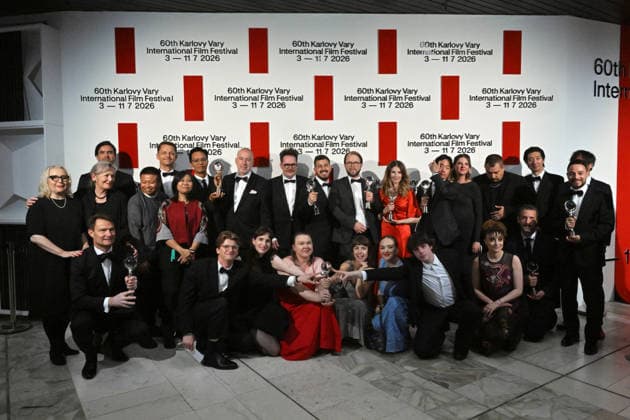 The final day of the 60th Karlovy Vary International Film Festival, on July 11, 2026. The family photo of all award-winning creators. (CTKxPhoto SlavomirxKubes) CTKPhotoP2026071105216  CTKPhotoP2026071105216