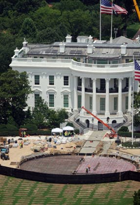 WASHINGTON, D.C. - JULY 11: View of the White House Helipad Construction on July 11, 2026 in Washington, D.C. Copyright: xmpi34 MediaPunchx