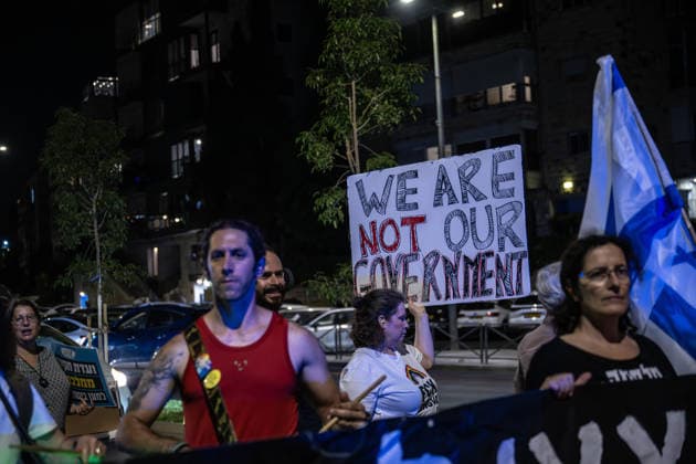 Anti-government demonstrators gather in West Jerusalem JERUSALEM - JULY 11: Protesters hold anti-government placards and wave Israeli flags during a demonstration against Israeli Prime Minister Benjamin Netanyahu and his government in West Jerusalem on July 11, 2026. Demonstrators called for an end to the ongoing military attacks on Gaza and Lebanon. Mostafa Alkharouf Anadolu Jerusalem Israel. Editorial use only. Please get in touch for any other usage.  Copyright: x2026xAnadoluxMostafaxAlkharoufx