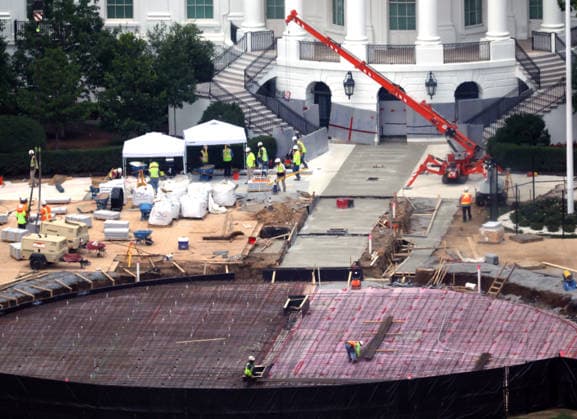 WASHINGTON, D.C. - JULY 11: View of the White House Helipad Construction on July 11, 2026 in Washington, D.C. Copyright: xmpi34 MediaPunchx