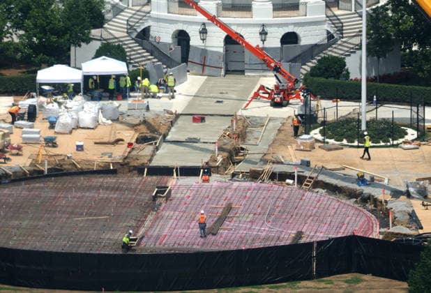 WASHINGTON, D.C. - JULY 11: View of the White House Helipad Construction on July 11, 2026 in Washington, D.C. Copyright: xmpi34 MediaPunchx