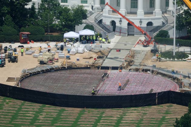 WASHINGTON, D.C. - JULY 11: View of the White House Helipad Construction on July 11, 2026 in Washington, D.C. Copyright: xmpi34 MediaPunchx
