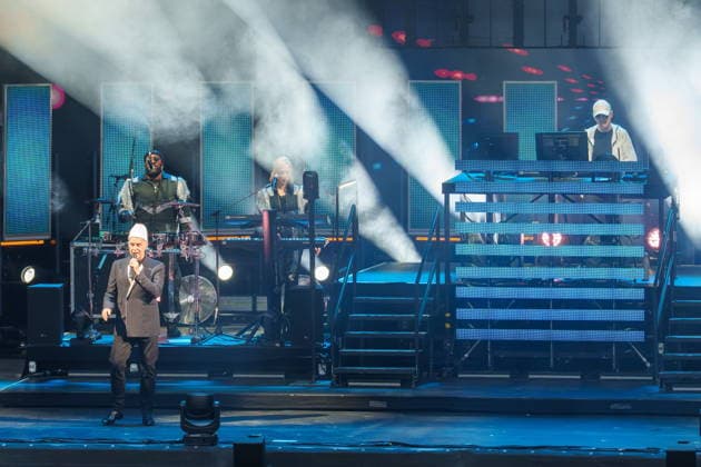 11.07.2026, Pet Shop Boys, im Konzert live in der Waldbühne Berlin, DREAMWORLD The Greatest Hits Tour, Sänger Neil Tennant, Keyboard Chris Lowe, Berlin Germany *** July 11, 2026, Pet Shop Boys, live in concert at the Waldbühne Berlin, DREAMWORLD The Greatest Hits Tour, singer Neil Tennant, keyboardist Chris Lowe, Berlin, Germany