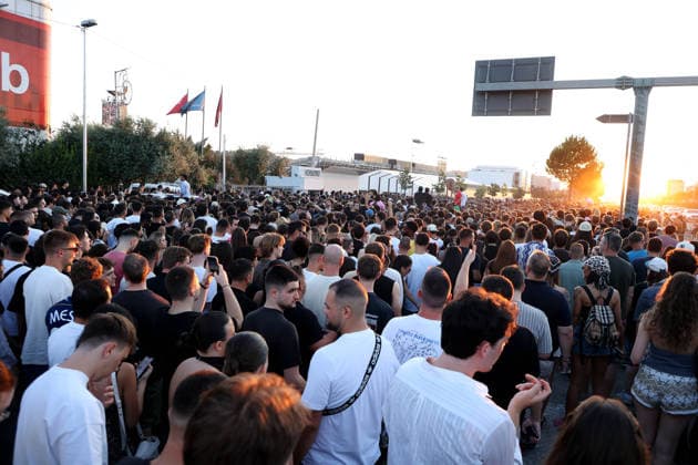 July 11, 2026, Tirane, Albania, ALB: People wait in line ahead of a concert by U.S. rapper Kanye West, also known as Ye, in Tirana, Albania, on July 11, 2026. The controversial decision of Albanian Prime Minister Edi Rama to allocate 4 million euros of emergency budget funds to purchase unsold tickets Ã’to save Albanias faceO has been contested and ridiculed as out of touch by protestors who have been demanding his resignation for over a month. Tirane ALB  - ZUMAs337 20260711_znp_s337_011 Copyright: xGentxShkullakux