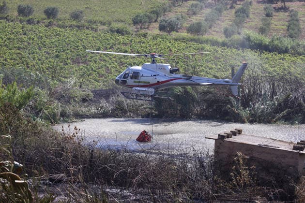 Wildfires continue on the Italian island of Sicily PALERMO, ITALY - JULY 11: Italian firefighters battle a wildfire that broke out in a maquis-shrubland area near the Partinico municipality of Palermo in Sicily, Italy on July 11, 2026. Firefighting teams intervened with ground crews, water-discharging aircraft, and helicopters to bring the blaze under control. Alberto Lo Bianco Anadolu Palermo Italy. Editorial use only. Please get in touch for any other usage.  Copyright: x2026xAnadoluxAlbertoxLoxBiancox