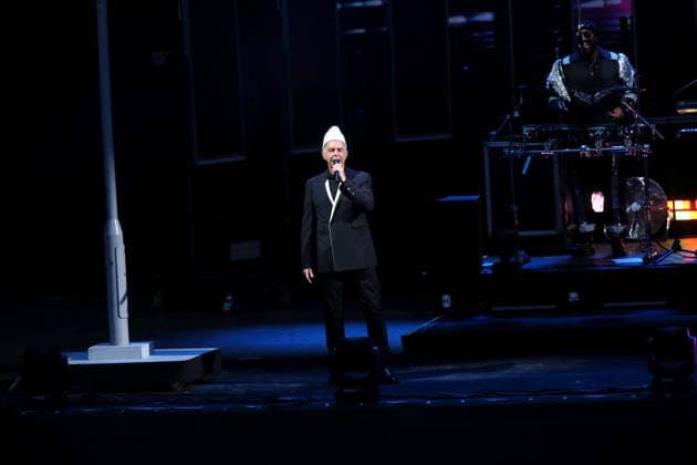 Neil Tennant von der Band Pet Shop Boys bei einem Konzert in der Waldbühne in Berlin, 11. Juli 2026. Pet Shop Boys Konzert Berlin *** Neil Tennant of the band Pet Shop Boys at a concert at the Waldbühne in Berlin, July 11, 2026 Pet Shop Boys Concert Berlin