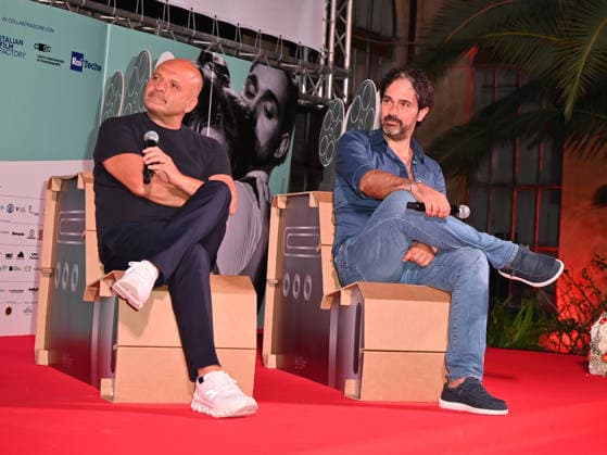 Peppe Iodice invited to the 2026 Social Film Festival in Vico Equense, Italy - 11 Jul. Francesco Prisco and Peppe Iodice attend at the 2026 Social Film Festival in Vico Equense. Vico Equense Italy Copyright: xAntoninoxD’Espositox xSOPAxImagesx DSC_7697
