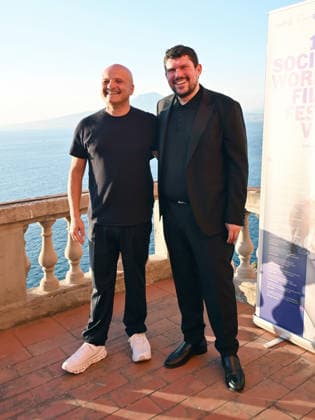 Peppe Iodice invited to the 2026 Social Film Festival in Vico Equense, Italy - 11 Jul. Peppe Iodice and Giuseppe Alessio Nuzzo attends at the 2026 Social Film Festival in Vico Equense. Vico Equense Italy Copyright: xAntoninoxD’Espositox xSOPAxImagesx DSC_7246