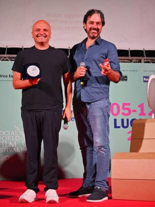 Peppe Iodice invited to the 2026 Social Film Festival in Vico Equense, Italy - 11 Jul. Peppe Iodice and Francesco Prisco attends at the 2026 Social Film Festival in Vico Equense. Vico Equense Italy Copyright: xAntoninoxD’Espositox xSOPAxImagesx DSC_7754