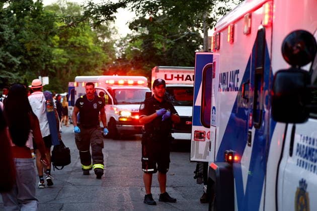 July 11, 2026, Toronto, On, Canada: Paramedics respond to an active shooter at the Salsa on St. Clair event in Toronto, on Saturday, July 11, 2026. Toronto Canada  - ZUMAc35_ 20260711_zaf_c35_012 Copyright: xKeitoxNewmanx