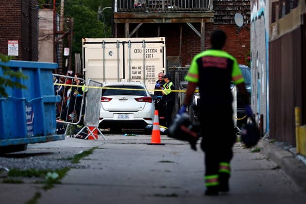July 11, 2026, Toronto, On, Canada: Paramedics respond to an active shooter at the Salsa on St. Clair event in Toronto, on Saturday, July 11, 2026. Toronto Canada  - ZUMAc35_ 20260711_zaf_c35_019 Copyright: xKeitoxNewmanx