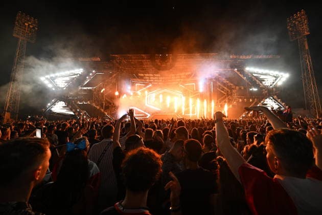 Croatia, Split, July 26, 2011. The 12th edition of the Ultra Europe festival, held from July 10 to 12 at Park Mladezi. Pictured: the second night of the festival. Photo: Tom Dubravec CROPIX Split CROATIA Copyright: xxTomxDubravecx td_ultra_festival34-110726