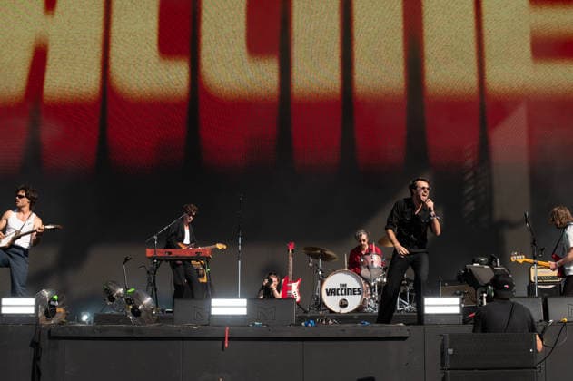 IPA86617614 - London: The Vaccines perform live at the BST Festival in Hyde Park. Pictured: Justin Young  Copyright: xCRISTINAxMASSEIx xx 86617614