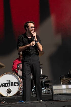 IPA86617632 - London: The Vaccines perform live at the BST Festival in Hyde Park. Pictured: Justin Young  Copyright: xCRISTINAxMASSEIx xx 86617632