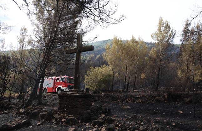 The morning after a major wildfire breaks out on Korcula Island between Smokvica and Blato The morning after a major wildfire breaks out on Korcula Island. When the rain stopped, the extent of the big fire came to light. Firefighters on the ground, with the help of the air force, repair the fires wherever possible. Burnt olive groves, vineyards, orchards and farmhouses are frightening scenes on the island of Korcula, Croatia, on July 12 2026.  IvoxCagalj PIXSELL