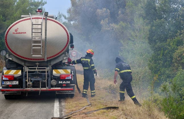The morning after a major wildfire breaks out on Korcula Island between Smokvica and Blato The morning after a major wildfire breaks out on Korcula Island. When the rain stopped, the extent of the big fire came to light. Firefighters on the ground, with the help of the air force, repair the fires wherever possible. Burnt olive groves, vineyards, orchards and farmhouses are frightening scenes on the island of Korcula, Croatia, on July 12 2026.  IvoxCagalj PIXSELL