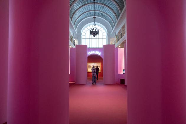 Modern Mythologies Exhibition by Ouka Leele Co at Sala Alcalá 31 Visitors to Ouka Leele’s exhibition at Sala Alcalá 31, on July 12, 2026, in Madrid, Spain. The Sala Alcalá 31 is hosting an exhibition that revisits the role of mythology in Madrid’s art scene of the 1980s through the work of Ouka Leele, alongside key artists such as El Hortelano, Ceesepe, Carlos Franco, and Sigfrido Martin Begué. July 12, 2026. Jesús Hellí. Spain  Copyright: xJesusxHellinx 7660563