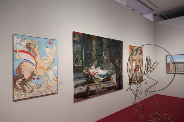 Modern Mythologies Exhibition by Ouka Leele Co at Sala Alcalá 31 Visitors to Ouka Leele’s exhibition at Sala Alcalá 31, on July 12, 2026, in Madrid, Spain. The Sala Alcalá 31 is hosting an exhibition that revisits the role of mythology in Madrid’s art scene of the 1980s through the work of Ouka Leele, alongside key artists such as El Hortelano, Ceesepe, Carlos Franco, and Sigfrido Martin Begué. July 12, 2026. Jesús Hellí. Spain  Copyright: xJesusxHellinx 7660566
