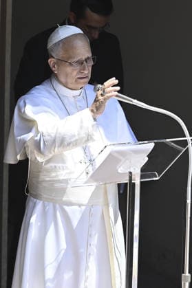 Pope Leo XIV celebrates the Angelus in Castel Gandolfo CASTEL GANDOLFO, ITALY, JULY 12: Pope Leo XIV delivers his blessing to the faithful during the Angelus noon prayer at his summer residence in Castel Gandolfo, near Rome, Italy, on July 12, 2026. Isabella Bonotto Anadolu Castel Gandolfo Italy. Editorial use only. Please get in touch for any other usage.  Copyright: x2026xAnadoluxIsabellaxBonottox