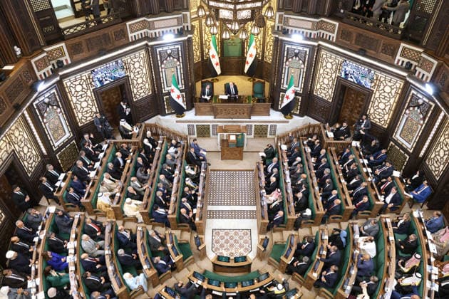 Syria s New Parliament Holds Historic Inaugural Session Damascus, Syria - July 12, 2026: Members of Syria s newly formed People s Assembly attend the body s inaugural session in Damascus representing the first parliament conv Damascus Syria Copyright: xMohammadxBashirxAldaherx