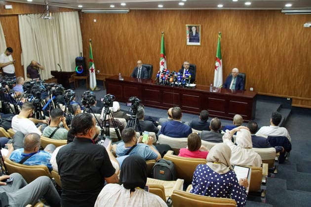Minister of Education for the 2026 Baccalaureate Mohamed Seghir Saadaoui, Algerian Minister of Education, holds a press conference at the Ministry of Education headquarters in Algiers, Algeria, on July 12, 2026, to announce the results of the 2026 high school graduation exam. Photo by Karim Djaoui, APP, Algiers, Algeria Copyright: xAlgÃ riexPressexPhotosxAPPxKarimxdjaouix xAPPx DSC07483.jpeg