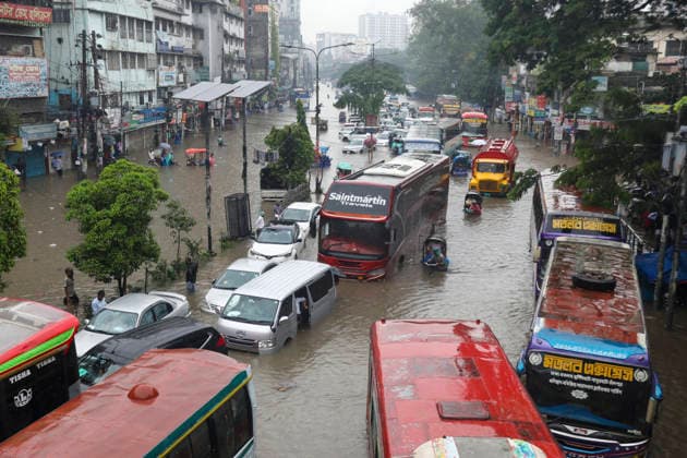 July 12, 2026, Dhaka, Dhaka, Bangladesh: Continuous rainfall submerged many roads in Dhaka under severe waterlogging on July 12, 2026. With rain continuing across the country, authorities warned that the situation could deteriorate further. The persistent downpours have also triggered flooding in several regions of Bangladesh. According to the latest reports, at least 51 people have died as a result of the floods. Dhaka Bangladesh  - ZUMAj163 20260712_zip_j163_009 Copyright: xAbuxSufianxJewelx