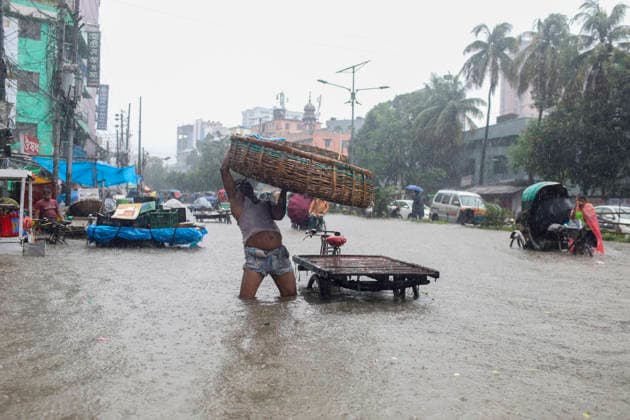 July 12, 2026, Dhaka, Dhaka, Bangladesh: Continuous rainfall submerged many roads in Dhaka under severe waterlogging on July 12, 2026. With rain continuing across the country, authorities warned that the situation could deteriorate further. The persistent downpours have also triggered flooding in several regions of Bangladesh. According to the latest reports, at least 51 people have died as a result of the floods. Dhaka Bangladesh  - ZUMAj163 20260712_zip_j163_048 Copyright: xAbuxSufianxJewelx