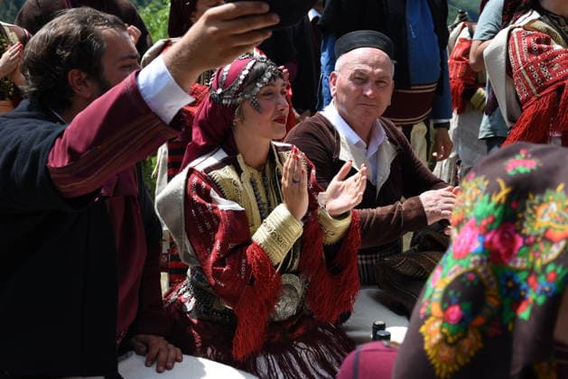 Traditional Galichnik Wedding in North Macedonia MAVROVO AND ROSTUSA, NORTH MACEDONIA - JULY 12: A view from centuries-old Galichnik Wedding, one of the Balkans most distinctive traditional wedding ceremonies, held in the historic mountain village of Galichnik, about 110 kilometers west of Skopje, in Mavrovo and Rostusa, North Macedonia, on July 12, 2026. The annual event, regarded as one of the country s most important cultural heritage traditions, attracts visitors from across North Macedonia and abroad. Medin Nuredini Anadolu Mavrovo and Rostusa North Macedonia. Editorial use only. Please get in touch for any other usage.  Copyright: x2026xAnadoluxMedinxNuredinix