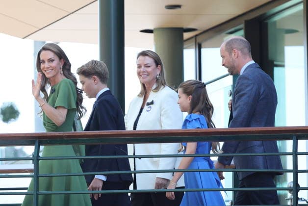. 12 07 2026. London, United Kingdom. Prince William and Kate Middleton, the Prince and Princess of Wales and their children Prince George and Princess Charlotte at the Mens Singles Final on the last day of the Wimbledon Tennis Championships in London.  xStephenxLockx xi-Imagesx IIM-26902-0044