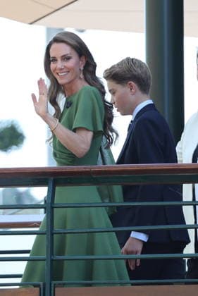 . 12 07 2026. London, United Kingdom. Prince William and Kate Middleton, the Prince and Princess of Wales and their children Prince George and Princess Charlotte at the Mens Singles Final on the last day of the Wimbledon Tennis Championships in London.  xStephenxLockx xi-Imagesx IIM-26902-0047