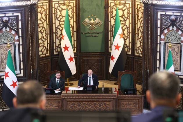 Syria holds first People s Assembly Session since Assad s fall DAMASCUS, SYRIA - JULY 12: Syria s first People s Assembly session since the fall of the Assad regime is held at the parliament building, attended by Syrian President Ahmed al-Sharaa (not seen), in Damascus, capital of Syria, on July 12, 2026. Izz Aldien Alqasem Anadolu Damascus Syria. Editorial use only. Please get in touch for any other usage.  Copyright: x2026xAnadoluxIzzxAldienxAlqasemx