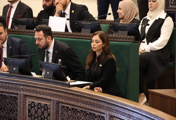 Syria holds first People s Assembly Session since Assad s fall DAMASCUS, SYRIA - JULY 12: Syria s first People s Assembly session since the fall of the Assad regime is held at the parliament building, attended by Syrian President Ahmed al-Sharaa (not seen), in Damascus, capital of Syria, on July 12, 2026. Izz Aldien Alqasem Anadolu Damascus Syria. Editorial use only. Please get in touch for any other usage.  Copyright: x2026xAnadoluxIzzxAldienxAlqasemx