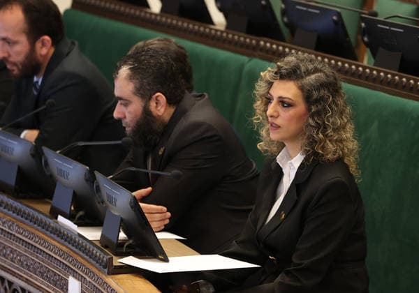 Syria holds first People s Assembly Session since Assad s fall DAMASCUS, SYRIA - JULY 12: Syria s first People s Assembly session since the fall of the Assad regime is held at the parliament building, attended by Syrian President Ahmed al-Sharaa (not seen), in Damascus, capital of Syria, on July 12, 2026. Izz Aldien Alqasem Anadolu Damascus Syria. Editorial use only. Please get in touch for any other usage.  Copyright: x2026xAnadoluxIzzxAldienxAlqasemx