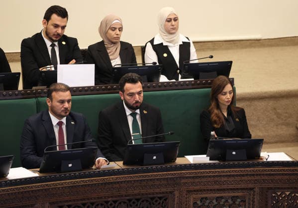 Syria holds first People s Assembly Session since Assad s fall DAMASCUS, SYRIA - JULY 12: Syria s first People s Assembly session since the fall of the Assad regime is held at the parliament building, attended by Syrian President Ahmed al-Sharaa (not seen), in Damascus, capital of Syria, on July 12, 2026. Izz Aldien Alqasem Anadolu Damascus Syria. Editorial use only. Please get in touch for any other usage.  Copyright: x2026xAnadoluxIzzxAldienxAlqasemx