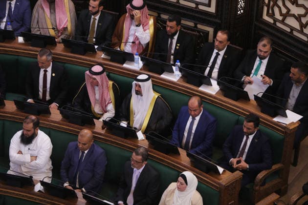 Syria holds first People s Assembly Session since Assad s fall DAMASCUS, SYRIA - JULY 12: Syria s first People s Assembly session since the fall of the Assad regime is held at the parliament building, attended by Syrian President Ahmed al-Sharaa (not seen), in Damascus, capital of Syria, on July 12, 2026. Bakr Al Kasem Anadolu Damascus Syria. Editorial use only. Please get in touch for any other usage.  Copyright: x2026xAnadoluxBakrxAlxKasemx