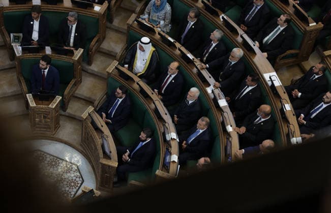 Syria holds first People s Assembly Session since Assad s fall DAMASCUS, SYRIA - JULY 12: Syria s first People s Assembly session since the fall of the Assad regime is held at the parliament building, attended by Syrian President Ahmed al-Sharaa, in Damascus, capital of Syria, on July 12, 2026. Bakr Al Kasem Anadolu Damascus Syria. Editorial use only. Please get in touch for any other usage.  Copyright: x2026xAnadoluxBakrxAlxKasemx