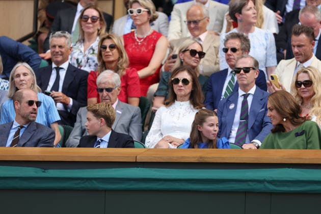 . 12 07 2026. London, United Kingdom. Prince William and Kate Middleton, the Prince and Princess of Wales and their children Prince George and Princess Charlotte at the Mens Singles Final on the last day of the Wimbledon Tennis Championships in London.  xStephenxLockx xi-Imagesx IIM-26902-0071