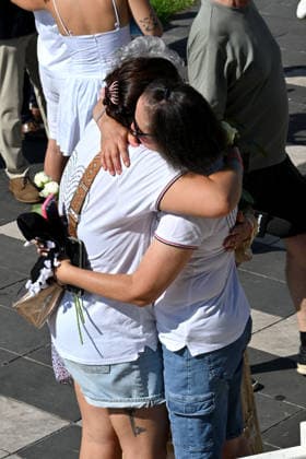 Commemorative White March in honor of the victims of the July 14, 2016, attack on the Promenade des Anglais in Nice, on July 12, 2026. The city of Nice and various victims’ associations organized a march, which began near Lenval Hospital, where the truck plowed into the crowd in 2016, killing 86 people and injuring more than 400. The procession stopped in front of the memorial sculpture *L’Ange de la Baie*, created by Jean-Marie Fondacaro, for a wreath-laying ceremony before proceeding to the Albert I Garden, where everyone was able to place a white rose in front of the bandstand. The mayor of Nice, E. Ciotti, along with his partner O. Péraldi, the Prefect of the Alpes-Maritimes, L. Houttiaux, and members of his city council, such as Dep  Copyright: xBrunoxBebertx xBestimagexBrunoxBebertx xBestimagex