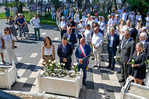 Eric Ciotti, Mayor of Nice: A commemorative silent march in honor of the victims of the July 14, 2016, attack on the Promenade des Anglais in Nice, on July 12, 2026. The city of Nice and various victims’ associations organized a march, which began near Lenval Hospital, where the truck plowed into the crowd in 2016, killing 86 people and injuring more than 400. The procession stopped in front of the memorial sculpture *L’Ange de la Baie*, created by Jean-Marie Fondacaro, for a wreath-laying ceremony before proceeding to the Albert I Garden, where everyone was able to place a white rose in front of the bandstand. The mayor of Nice, E. Ciotti, along with his partner O. Péraldi, the Prefect of the Alpes-Maritimes, L. Houttiaux, and members of  Copyright: xBrunoxBebertx xBestimagexBrunoxBebertx xBestimagex