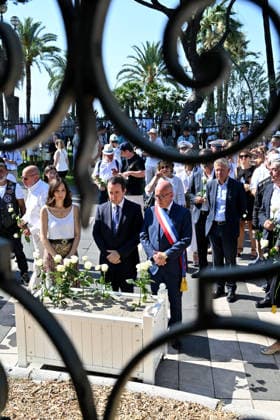 Eric Ciotti, Mayor of Nice: A commemorative silent march in honor of the victims of the July 14, 2016, attack on the Promenade des Anglais in Nice, on July 12, 2026. The city of Nice and various victims’ associations organized a march, which began near Lenval Hospital, where the truck plowed into the crowd in 2016, killing 86 people and injuring more than 400. The procession stopped in front of the memorial sculpture *L’Ange de la Baie*, created by Jean-Marie Fondacaro, for a wreath-laying ceremony before proceeding to the Albert I Garden, where everyone was able to place a white rose in front of the bandstand. The mayor of Nice, E. Ciotti, along with his partner O. Péraldi, the Prefect of the Alpes-Maritimes, L. Houttiaux, and members of  Copyright: xBrunoxBebertx xBestimagexBrunoxBebertx xBestimagex