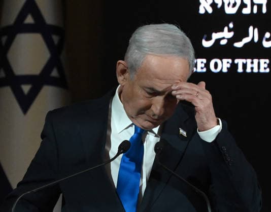 Israeli Prime Minister Benjamin Netanyahu speaks at a ceremony marking 50 years since Operation Entebbe, Operation Yonathan, at the president s residence in Jerusalem on Sunday, July 12, 2026. Netanyahu s oldest brother Yonathan was killed in the legendary 1976 Israeli counter-terrorist hostage rescue mission in Uganda.  JER2026071213 DEBBIExHILL